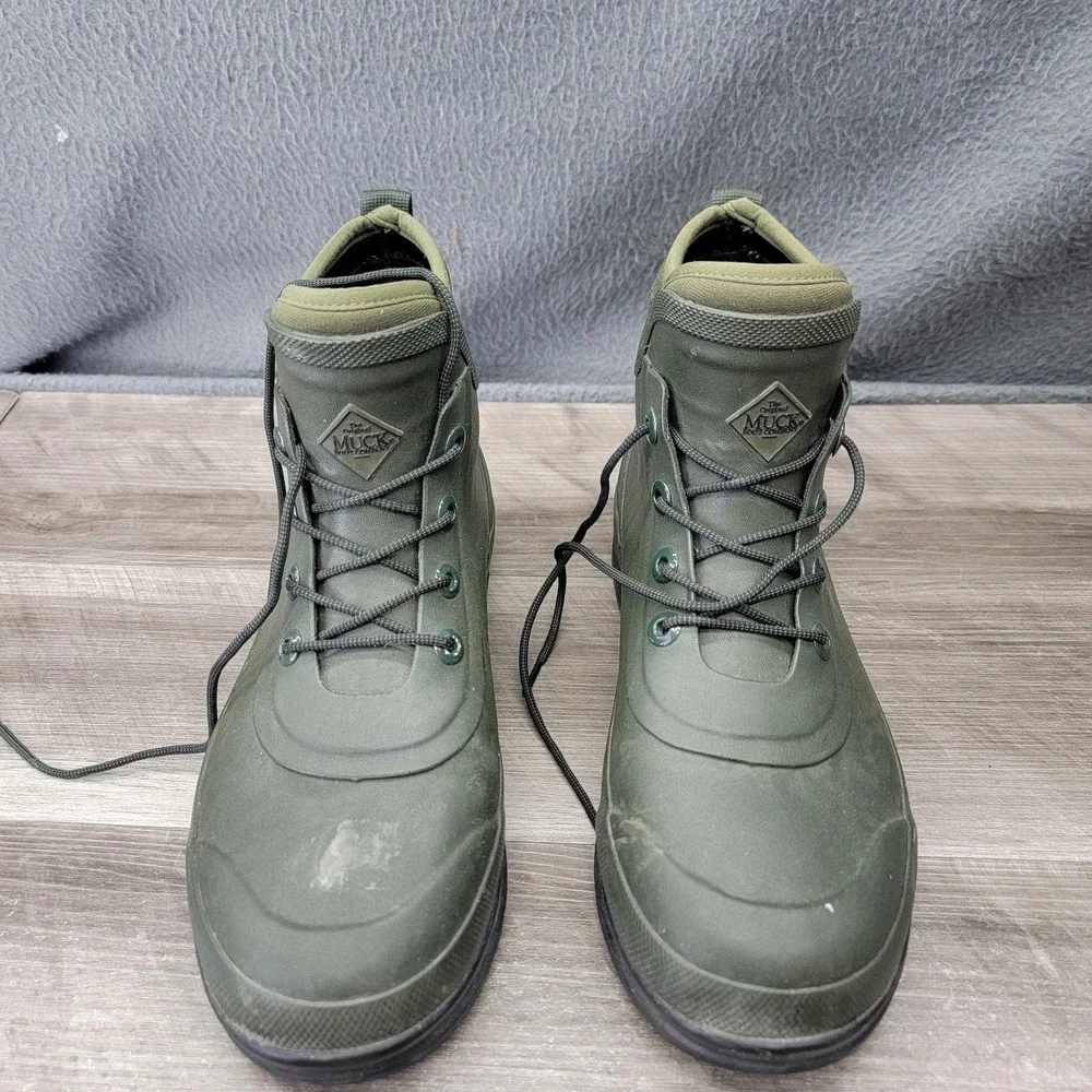 Muck Boot Company Boots Mens Size 9 Green Waterproof Rubber Lace Up Ankle Rain